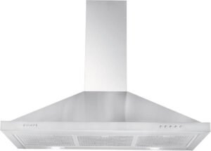 POMPE شفاط هرمي 90سم - قوة 1200 متر مكعب - ماطور انفيرتر-3 سرعات -2فلتر كربون - فلتر ستانلس ستيل - صناعة إيطالي PHCH90 - أفضل أنواع شفاطات المطابخ