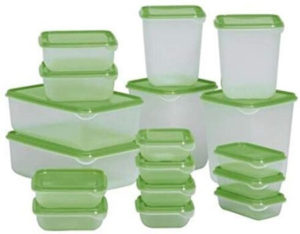 علب بلاستيك شفاف طقم من 17 - حافظات طعام بلاستيك