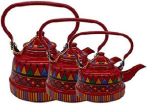 طقم ابريق غضار عسيري أحمر من أي ان ام