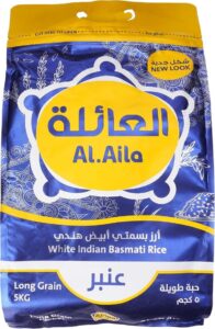 أرز بسمتي هندي طويل الحبة من العائلة، 5 كجم- عبوة من قطعة واحدة، 0123624