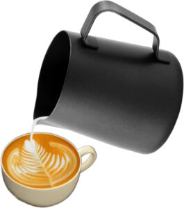 إبريق رغوة الحليب من الفولاذ المقاوم للصدأ لماكينات الاسبريسو والكابتشينو من كاكاكي