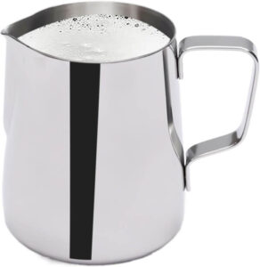 ابريق صنع رغوة الحليب من الستانلس ستيل، ابريق تبخير الاسبريسو سعة 12 اونصة350 مل من كاكاكي
