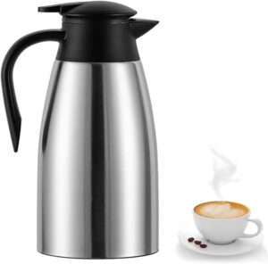ابريق قهوة حراري من تزويق، ثيرموس قهوة مزدوج الجدار من الستانلس ستيل