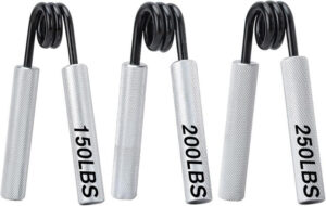 اداة تقوية قبضة اليد من كوفي، مجموعة من 3 قطع (68، 91، 113 كيلوجرام 150، 200، 250 باوند) - افضل مقبض يد