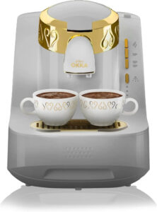 ارزوم اوكا ماكينة تحضير القهوة التركية لون ابيض وذهبي OK 008 B نحاس - أفضل ماكينة قهوة تركية