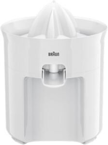 براون عصارة، 60 وات، أنبوبه مضادة للتنقيط، آمنة للاستخدام في غسالة الأطباق، CJ3050WH، أبيض - افضل انواع عصارة برتقال كهربائية