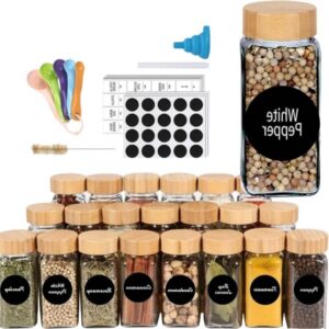 برطمانات توابل مع ملصقات من اميرالون 【24 قطعة】