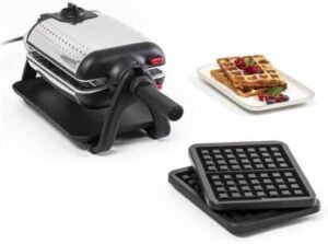 تيفال ماكينة صنع الوافل شبه الاحترافية، 1200 واط، ترموستات قابل للتعديل مقاس كينغ WM756D12 - افضل صانعة وافل
