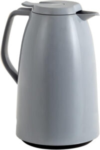 ثيرموس حراري للشاي والقهوة من جراندي هوم، سعة 1 لتر، لون رمادي، بلاستيك