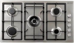 جنرال سوبريم سطح غاز مدمج (بلت ان) ,90سم ,5شعلات غاز , حديد زهر , أمان كامل, ايطالي - افضل فرن غاز سطحي