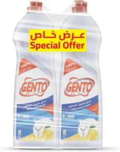 جينتو سائل غسيل الاطباق برائحة الليمون 2 × 1 لتر