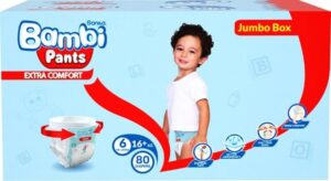 حفاضات أطفال من سانيتا بامبي، 80 قطعة، مقاس 6 (XXL)