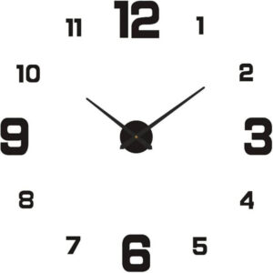 ستيكر حائط ثلاثي الابعاد على شكل ساعة كبيرة بدون اطار بتصميم عصري من سلفار