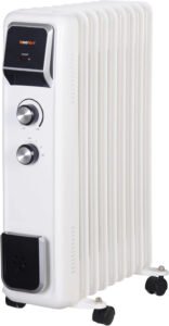 سخان رادياتير مملوء بالزيت من كولن، 2000 واط، 9 ريشة، أبيض