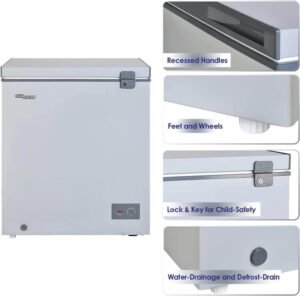 سوبر جينيرال ثلاجة افقية سعة 145 لتر رقم الموديل KSGF222HM - افضل انواع الديب فريزر