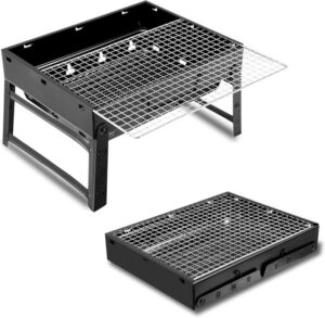 شواية محمولة - شواية بالفحم للشواء على سطح الطاولة، تصميم بدون تجميع، سهلة التنظيف من لوازم