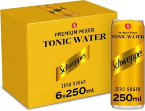 شويبس زيرو مياه تونيك بدون سكر، 6 × 250 مل، مياه غازية فاخرة