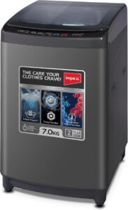 غسالة اوتوماتيك بالكامل تحميل علوي 7 كجم من امبيكس،8 برامج غسيل وتعديل درجة الحرارة، WM0700TMG - احسن غسالة اتوماتيك