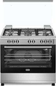 فرن غاز تركي من الستيل مقاس 60 × 90 سم، 5 شعلات، حديد ثقيل موديل ASF 9515 SGWH - افضل فرن غاز منفصل