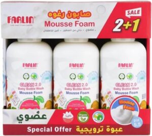 فوم 2.0 صديق للبيئة لغسيل زجاجات الرضاعة من فارلين، 750 مل - 2+1