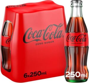 كوكا-كولا مشروب غازي بدون سعرات حرارية في عبوات غير قابلة للارجاع، سعة 250 مل، 6 عبوات