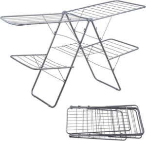 لوازم رفوف تجفيف الملابس - قابلة للطي ومحمولة وموفرة للمساحة ومقاومة للصدا - افضل منشر ملابس