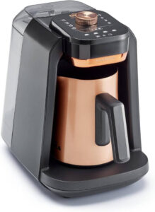 ماكينة تحضير القهوة التركية من أرزوم بسعة 1.3 لتر باللون النحاسي - افضل الة قهوة تركية