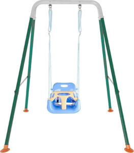 مجموعة أرجوحة للأطفال الصغار 3 في 1 من فانز مع إطار للأماكن الداخلية والخارجية مع حامل معدني قابل للطي - افضل مراجيح للاطفال