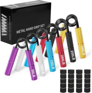 مجموعة مقابض يد معدنية ملونة، 50-300 باوند، 6 عبوات من 6 قطع غير قابلة للانزلاق - افضل مقبض يد