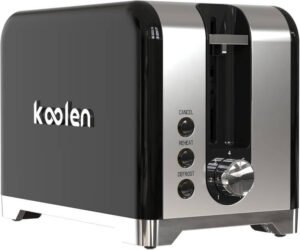 محمصة خبز محدودة الإصدار من كولين، مزدوجة من الفولاذ المقاوم للصدأ، بقوة 930 واط، أسود - افضل حماصة خبز