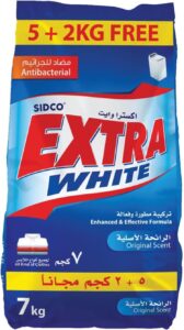 مسحوق تنظيف اكسترا وايت، رغوة عالية الاصلية، 5+2 كجم مجانا