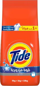مسحوق غسيل تايد اصلي شبه اوتوماتيك 10 كجم (9 كجم + 1 كجم مجانا) - افضل مسحوق غسيل