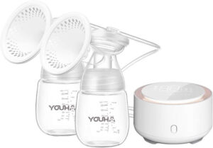 مضخة ثدي الكهربائية مزدوجة مع اضاءة ليلية وخالية من مادة BPA وتمتاز بثلاث اوضاع وتسع مستويات للشفط (افضل جهاز شفط حليب الام)