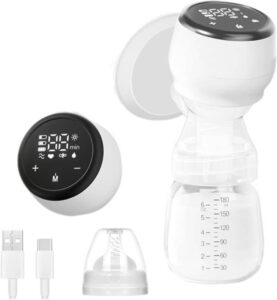 مضخة ثدي كهربائية مطورة يمكن ارتداؤها بدون استخدام اليدين مع 4 أوضاع من سكاي-تاتش (افضل جهاز سحب حليب الام)