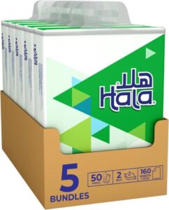 مناديل وجه من هلا مكونة من 50 قطعة من طبقتين × 160 منديل - افضل مناديل للوجه