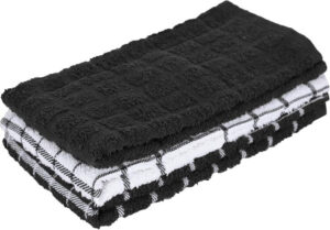 مناشف الاطباق للمطبخ من القماش القطني بنسبة 100% ريتز أسود - افضل مناشف المطبخ