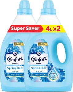 منعّم كومفورت للأقمشة، ندى الربيع، بتقنية معززة للإنتعاش لرائحة تدوم طويلاً وملابس ناعمة، ٤ لتر ٢