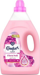منعّم كومفورت للأقمشة، نواعم الزهور، بتقنية معززة للإنتعاش لرائحة تدوم طويلاً وملابس ناعمة،٤ لتر - افضل منعم ملابس