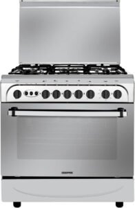 موقد غاز قائم بذاته مقاس 80×55 سم، 5 شعلات بخاصية إشعال تلقائي من جيباس GCR8055FSE (افضل فرن غاز منفصل)