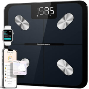 ميزان رقمي ذكي دقيق بفارق 0.05 باوند (0.02 كغم) لقياس الوزن والدهون والماء والعضلات ومؤشر كتلة الجسم للاشخاص من ايتكسيتي - افضل ميزان الكتروني للجسم