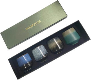 هوبزوزا طقم اكواب قهوة اسبريسو مصنوع يدويا من 4 قطع سعة 220 مل (A220-4)، سيراميك